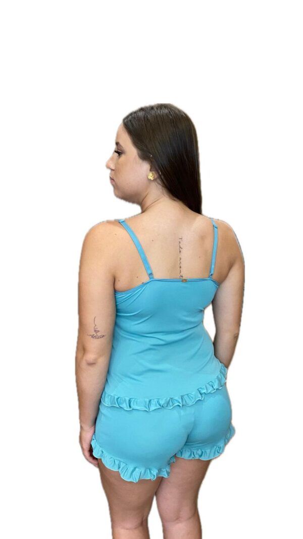 Conjunto Pijama Feminino Short e Regata com Babados - Imagem 3