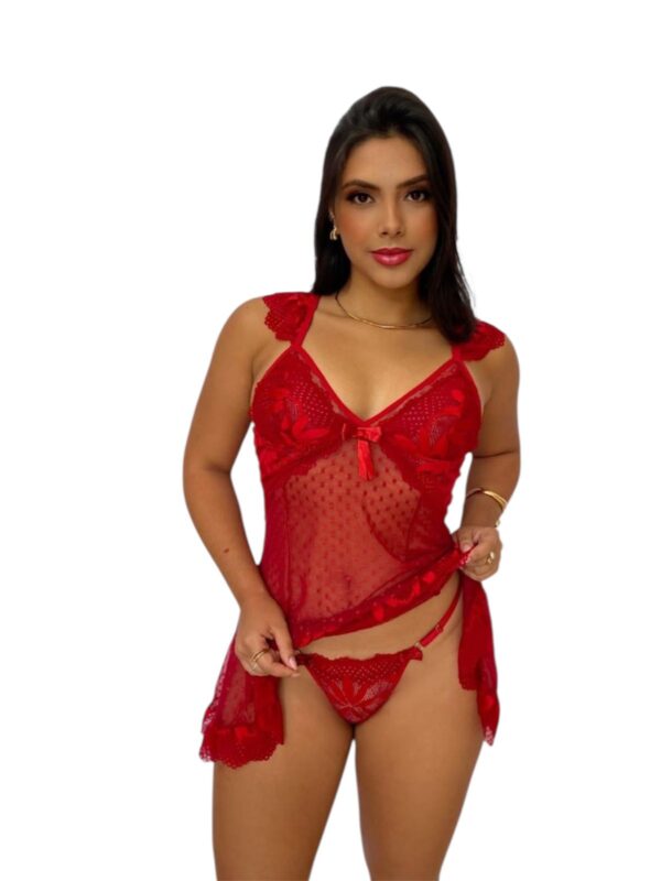 Camisola Sensual em Tule e Renda - Imagem 4