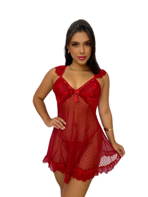 Camisola Sensual em Tule e Renda - Imagem 2