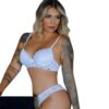 Conjunto de Lingerie Feminino Rendado com Aro Continuo