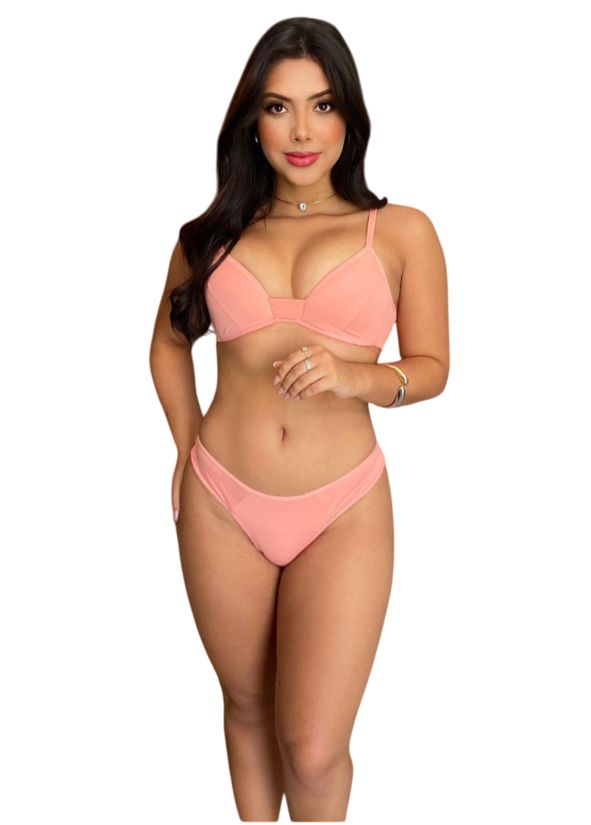Conjunto de Lingerie Confort Sutiã sem Aro e Calcinha em Poliamida