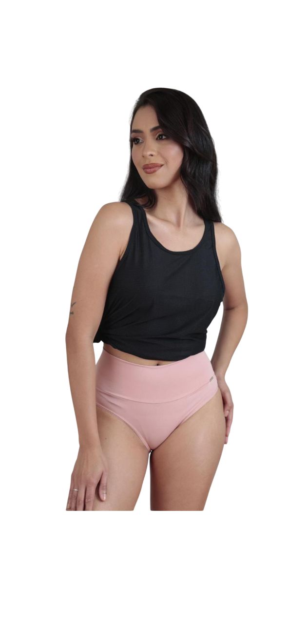 Calcinha Cintura Alta em Poliamida Modelo Pala Alta
