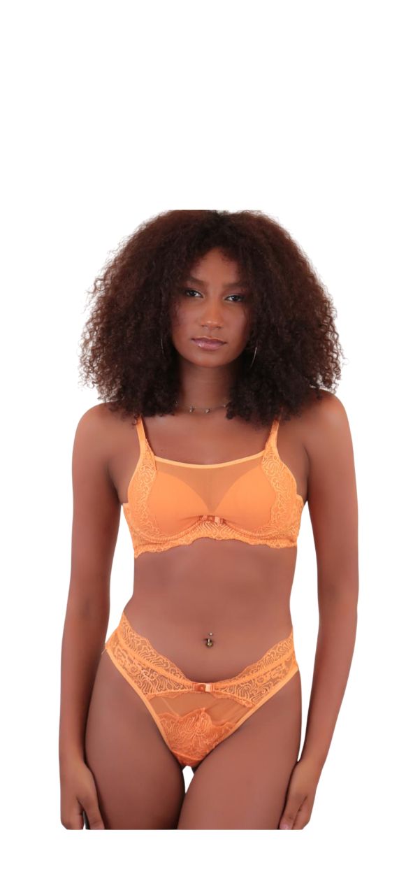 Conjunto de Lingerie Feminina em Renda, Sutiã e Calcinha