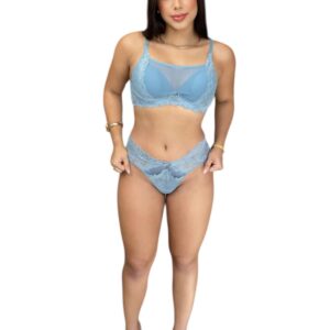 Conjunto de Lingerie Feminina em Renda, Sutiã e Calcinha